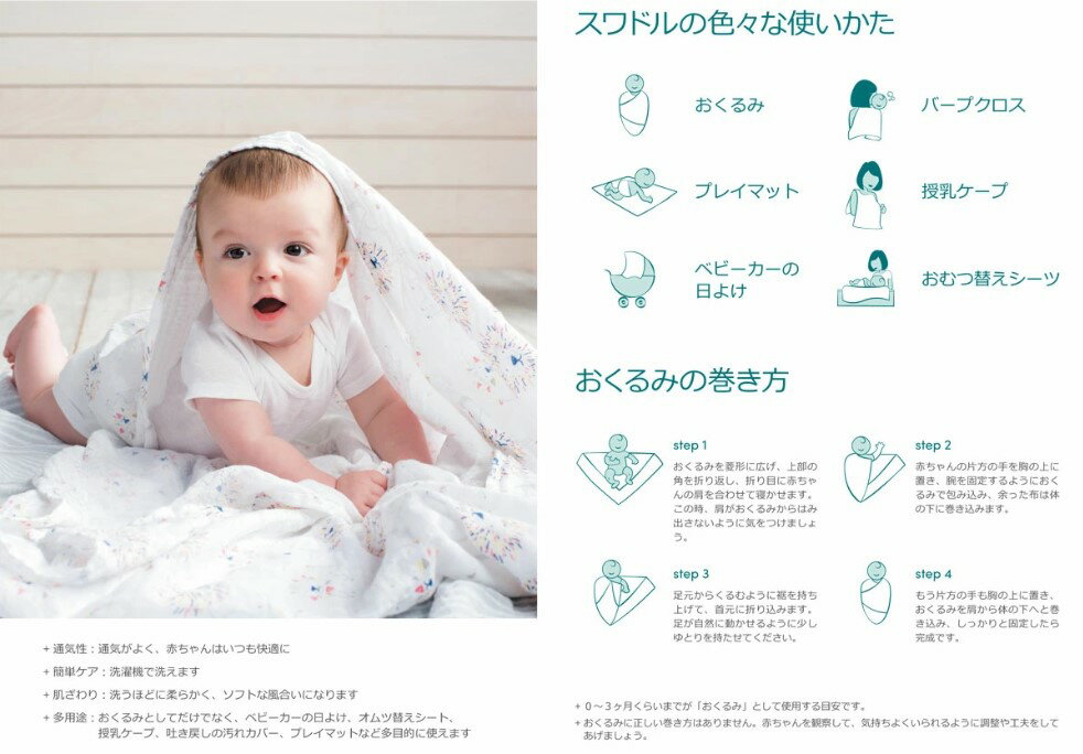 【スーパーセール期間ママ割でP2倍～】エイデンアンドアネイ コットンモスリンスワドル1枚入り jungle jam-giraffe【8904J】キリン柄 出産準備 出産祝い おくるみ 授乳ケープ 日よけ おうちで お出かけ【12/4 20:00-12/11 01:59まで】 3