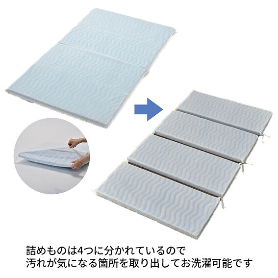 【ママ割でP2倍～】西川 BabyHome ラジカル4分割敷きふとん（防水パッドシーツ付き）【WD54200000】洗えるベビー敷きふとん 日本製 出産祝い 出産準備 洗濯機OK ムレ感軽減 持ち運びに便利 お手入れ簡単【11/20 20:00-11/27 01:59まで】 3