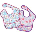 【ゆうパケット選択可】バンキンス×ディズニー スーパービブ 2枚セット Princess【BM-S2DPR4】Disney baby 離乳食準備 お食事エプロン 洗濯機可能 防水 簡単装着