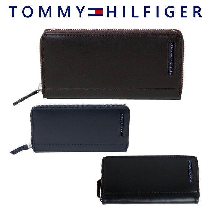 トミー ヒルフィガー 財布（メンズ） トミーヒルフィガー TOMMY HILFIGER ラウンドファスナー長財布 ロゴ レザー メンズ 31tl13x025