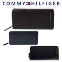 トミーヒルフィガー TOMMY HILFIGER ラウンドファスナー長財布 ロゴ レザー メンズ 31tl13x025