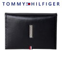 トミーヒルフィガー 財布 メンズ TOMMY HILFIGER ロゴプレート レザー名刺入れ　カードケース 31tl20x020