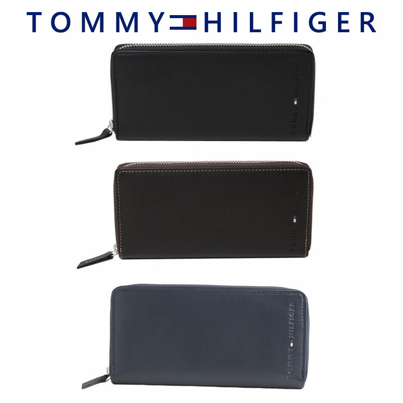 トミーヒルフィガー 長財布 メンズ トミーヒルフィガー TOMMY HILFIGER ラウンドファスナー長財布 WELLESLEY 小銭入れ付き レザー メンズ ロゴ 31TL13X015 80665 80666 BOX付