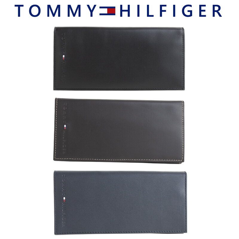 トミー ヒルフィガー 財布（メンズ） トミーヒルフィガー TOMMY HILFIGER 二つ折り 長財布 WELLESLEY ロゴ レザー メンズ 31TL19X006 51916 51917 BOX付