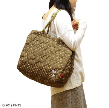 トートバッグ ROOTOTE SN.グランデボックスキルト ピーナッツ 2019新作 大人のためのスヌーピーグッズ! スヌーピー キルティング はっ水加工 レディーストート ルートート PEANUTS-4G 8111 ドット