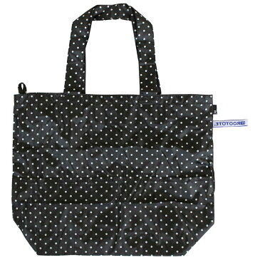 エコバッグ ROOTOTE SN.フリンクパターン-A 2020新作 レディース・メンズ、男女兼用です! 軽量 ポータブル A4サイズ収納 肩掛け 折りたたみ ショッピングバッグ ルートート flink 6738 ドッツ ブラック
