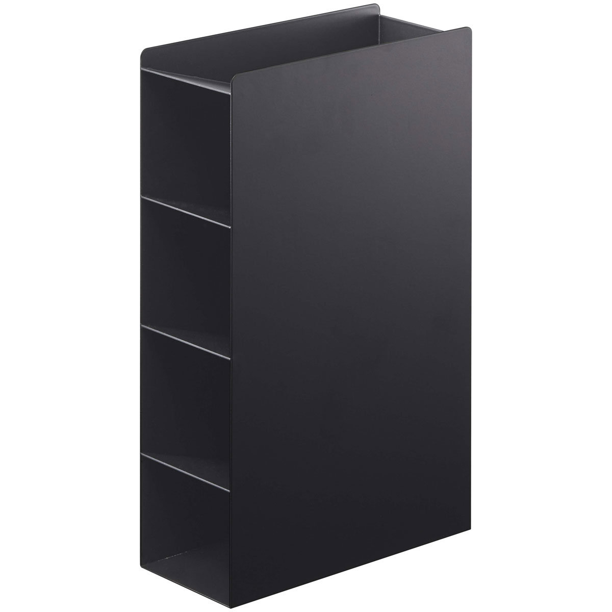 ラップホルダー YAMAZAKI tower ラップスタンド4段 スリムにまとめて一括収納！ スチール製 ラップケース 収納ラック ラップ収納ラック 複数対応 山崎実業 タワー ブラック