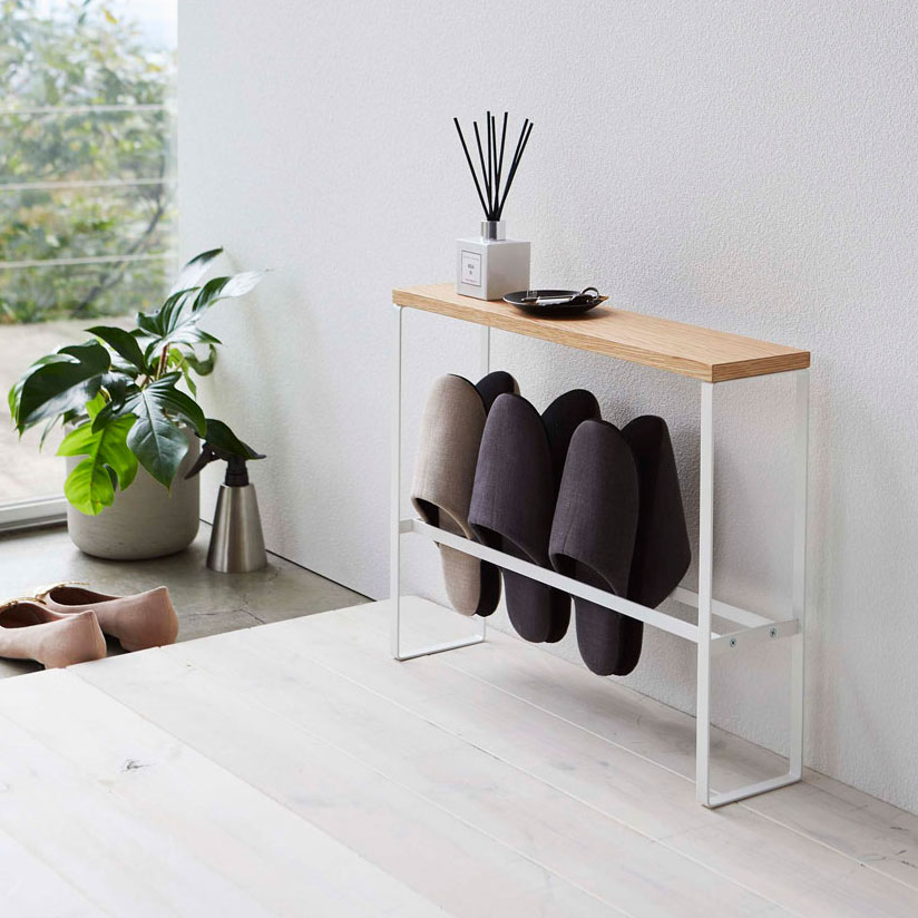 飾り棚 山崎実業 正規品 tower タワー 天板付きスリッパラック 玄関先に便利な天板付き 玄関収納 飾り..