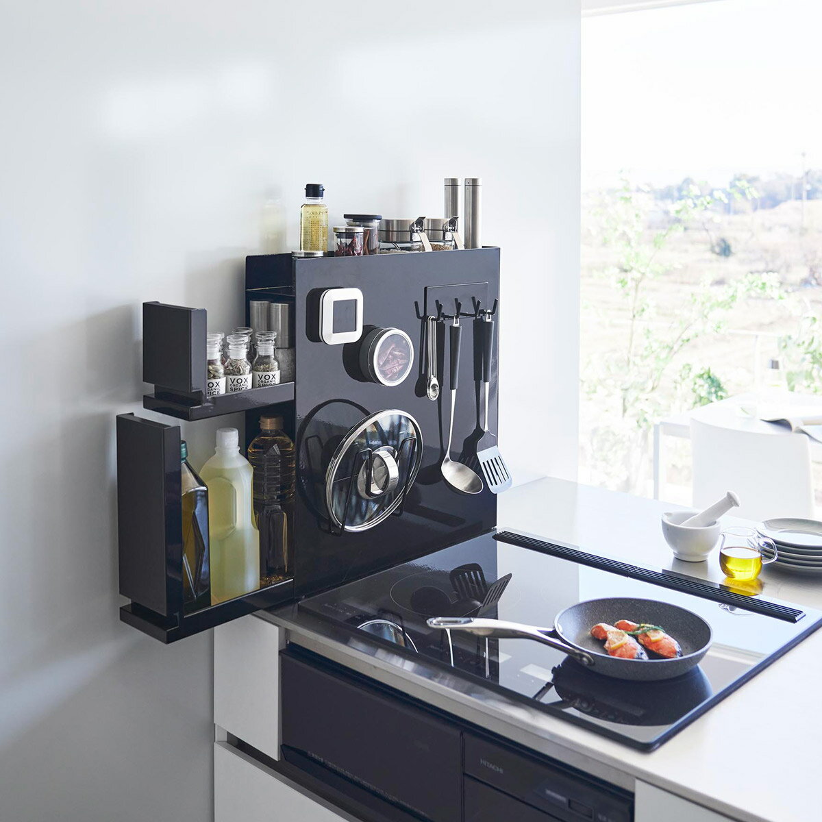 調味料ラック 山崎実業 正規品 tower タワー 隠せる調味料ラック 2段 油跳ねから調味料をガード 液体調..