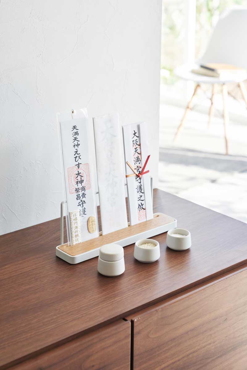 神具セット 山崎実業 正規品 tower タワー 神具 3点セット 本格的な神棚からモダンな神棚まで 神具 皿 水玉 蓋付き ふた付き 本格的 モダン神具 白 陶器 ホワイト 3