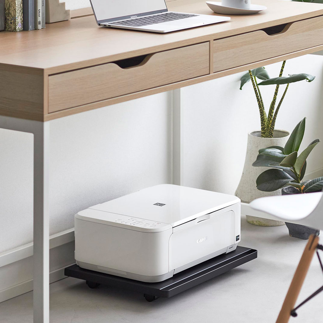 プリンター台 山崎実業 正規品 tower タワー プリンターラック キャスター付き キャスター、取っ手付き..