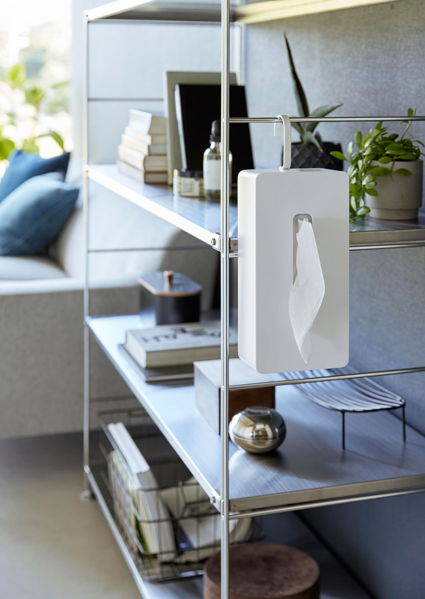 ティッシュケース 山崎実業 正規品 tower タワー 引っ掛けティッシュケース お好みの場所に引っ掛けるだけ! フック 吊るし 縦型 縦置き 浮かせて収納 ティッシュカバー ホワイト [2]