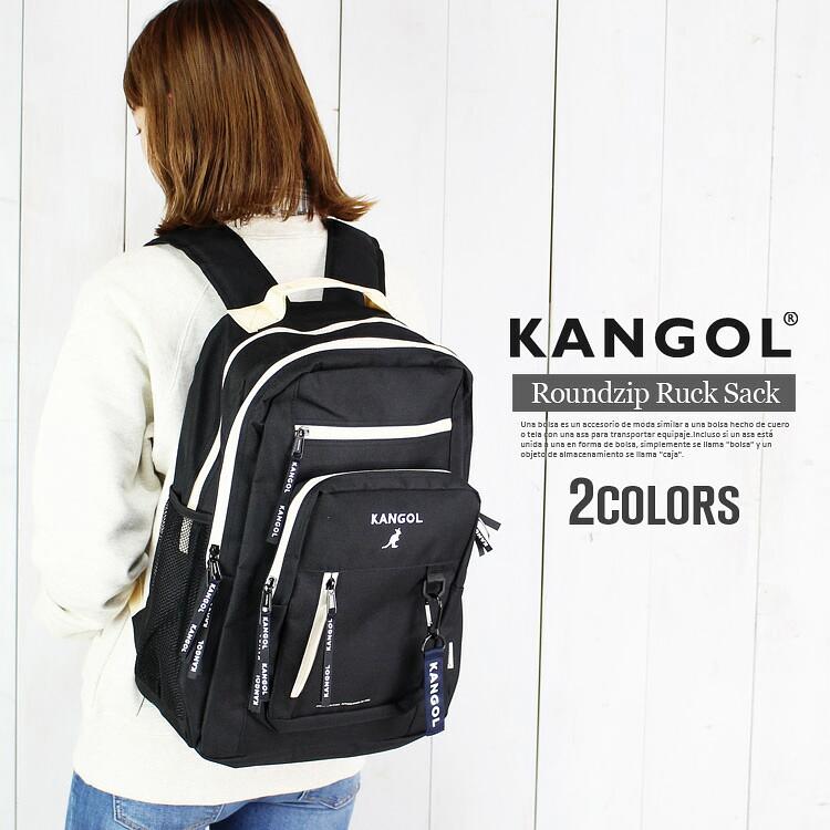 Rakuten - リュック レディース カンゴール バッグ レディース KANGOL リュック ロゴ 刺繍 リュック 大容量 通学 通勤 高校生 iPad タブレット A4 書類 レディース おしゃれ かわいい カラビナ付き バックパック アウトドア リュックサック スクールバッグ 人気 黒 ブラック