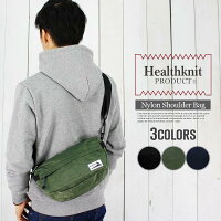 ★彡 Healthknit ヘルスニット 撥水 ナイロン ショルダーバッグ 斜めがけバッグ ミニショルダー 旅行 トラベル 通学 遠足 自転車 ボディバッグ L★彡