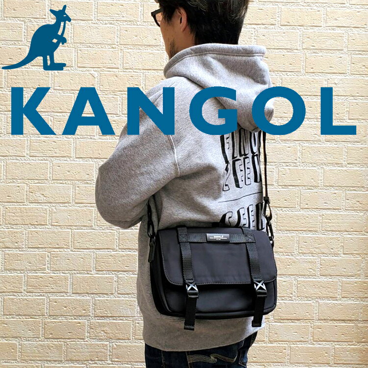 カンゴール ショルダーバッグ KANGOL オールブラック ミニショルダー スマホポーチ クラッチバッグ ボ..