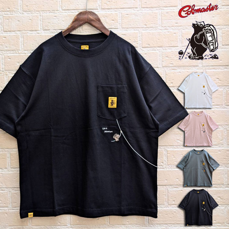 乐天商城 - COBMASTER 半袖Tシャツ ANYWHEREシリーズ ポケットT コブベアー刺繍 ジップラインモチーフ 吸水速乾 抗菌防臭 ルーズシルエット メンズ レディース ユニセックス アウトドア キャンプ フェス