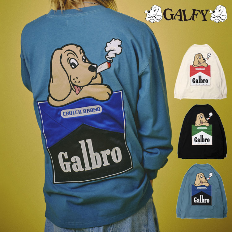 Rakuten - GALFY ガルブロ 胸ポケ ロンティー 長袖 Tシャツ メンズ ロンティー ビッグサイズ オーバーサイズ イヌ ロゴ クルーネック TEE レディース 天竺 ユニセックス 男女兼用 O.WHITE BLACK NAVY カジュアル ストリート カルチャー 通勤 通学 旅行 フェス イベント プレゼント