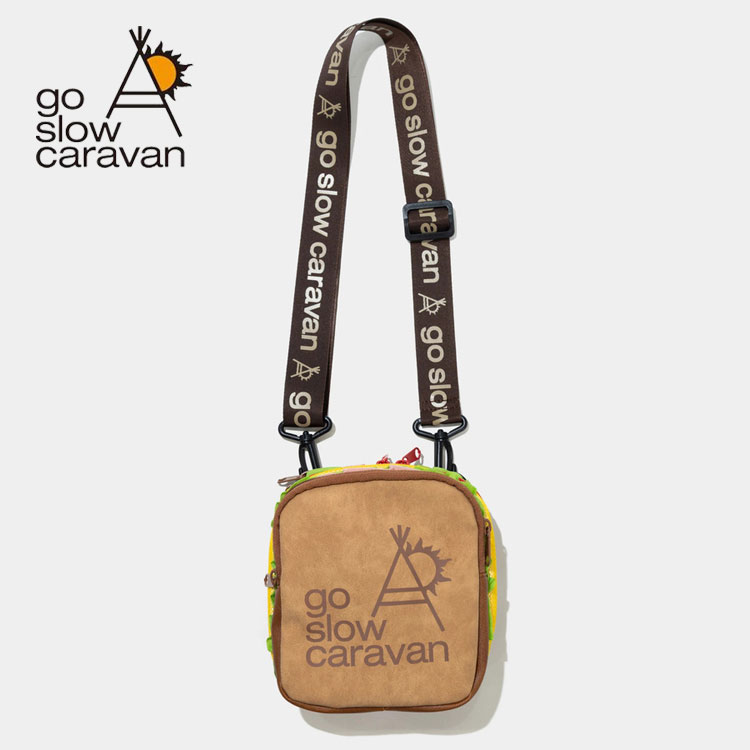 go slow caravan ゴースローキャラバン ホットサンド ショルダーバッグ メンズ レディース ユニセックス ミニバッグ 斜めがけ 2層ファスナー メッシュポケット ポリエステル キャンプ アウトドア フェス デイリー サブバッグ