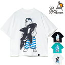 go slow caravan 半袖Tシャツ シャチの浮き輪 プール クマ 熊 プリント BIG TEE ビッグシルエット USA/C USAコットン クルーネック 半袖 Tシャツ プリントTee 男女兼用 トップス ゴースローキャラバン アウトドア ユニセックス 通勤 通学 旅行 キャンプ 夏フェス プレゼント