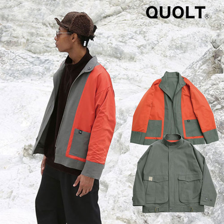 Rakuten - QUOLT キャバルリー ジャケット ミリタリー感 調節ベルト 防風性 ユニセックス クオルト CAVALRY JACKET メンズ コットンツイル生地 カジュアル トップス アウター BLACK ブラック KHAKI カーキ アウトドア キャンプ フェス 通勤 通学 旅行 プレゼント
