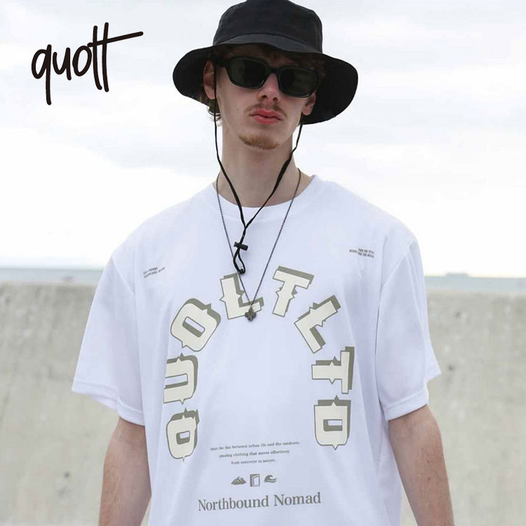 QUOLT クオルト DRY TEE 半袖Tシャツ メッシュ生地 軽量 通気性 ドライTシャツ 吸水速乾 アウトドア キャンプ フェス スポーツ アクティビティ ストリート メンズ レディース ユニセックス