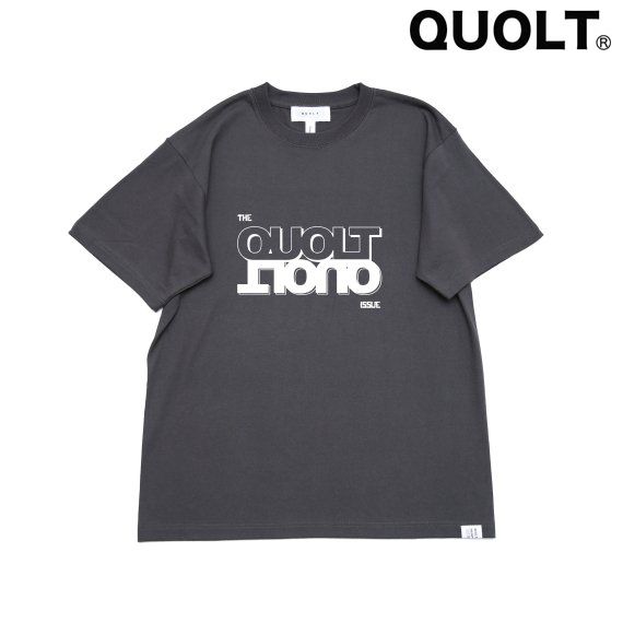 Rakuten - QUOLT 半袖 Tシャツ プリント ユニセックス トップス ISSUE TEE SUMI-KURO スミクロ 通勤 通学 旅行 フェス 服装 プレゼント