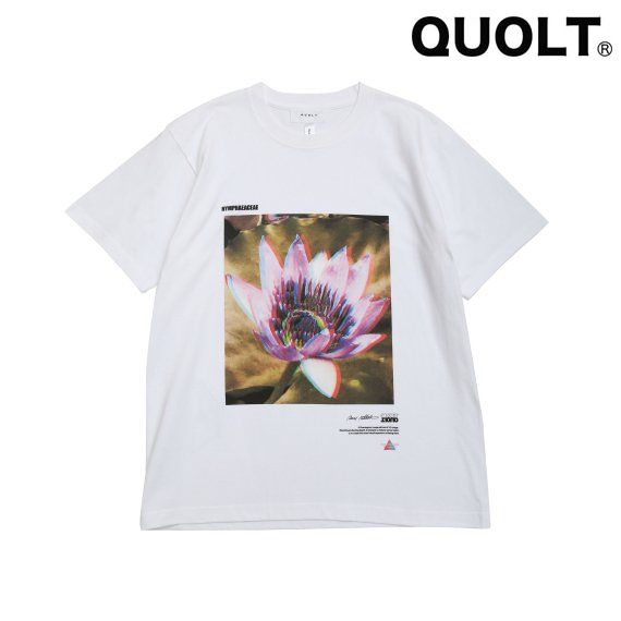 Rakuten - QUOLT 半袖 Tシャツ プリント ユニセックス トップス 3D-FLOWER TEE WHITE ホワイト 通勤 通学 旅行 フェス 服装 プレゼント