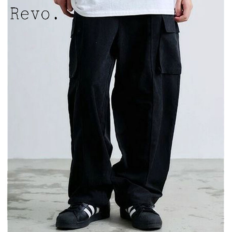 Rakuten - Revo. ポリスウェード ワイドカーゴパンツ 微起毛 フルレングス イージーパンツ メンズ パンツ カーゴパンツ ポリスウェード ミリタリーパンツ センタープリーツ ミリタリーカーゴ オーバーシルエット ボトム 春 夏 メンズファッション 通勤 通学 旅行 プレゼント
