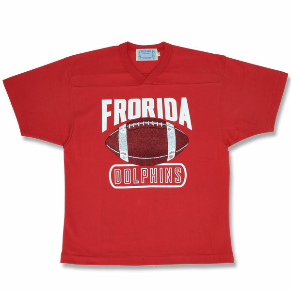 楽天アメカジのバックドロップbackdrop【BACKDROP】（バックドロップ） FOOTBALL TEE / フットボール Tシャツ （レッド） 渋谷 バックドロップ 渋谷の老舗アメカジショップ the back drop 日本製 MADE IN JAPAN スポーツ ラバープリント ストリート