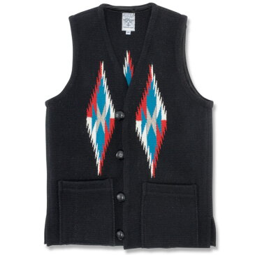 【ORTEGA'S】(オルテガ) SQUARE FRONT CHIMAYO VEST / スクウェアフロント チマヨ ベスト サイズ34 (ブラック) 渋谷 バックドロップ 渋谷の老舗アメカジショップ the back drop コラボ JERZEES