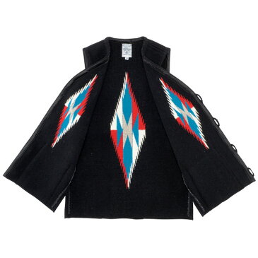 【ORTEGA'S】(オルテガ) SQUARE FRONT CHIMAYO VEST / スクウェアフロント チマヨ ベスト サイズ34 (ブラック) 渋谷 バックドロップ 渋谷の老舗アメカジショップ the back drop コラボ JERZEES