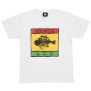 (バックドロップ別注) FISH LOGO S/S TEE RASTA / フィッシュロゴ 半袖Tシャツ ラスタカラー (レッド/グリーン) 渋谷 バックドロップ the back drop アメカジ定番 サーフ スケート オールドスクール 