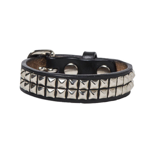 【THE WONDER LUST】(ワンダーラスト) 15mm STUDS BRACELET -pyramid- / スタッズ レザーブレスレッド ピラミッド (ブラック) 渋谷 バックドロップ 渋谷の老舗アメカジショップ the back drop 定番 革小物 日本製