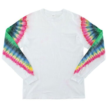 【BACKDROP x DEAD DYE】(バックドロップ別注) TIE DYE L/S TEE / タイダイ染め 長袖 Tシャツ (ホワイト) 渋谷 バックドロップ 渋谷の老舗アメカジショップ the back drop アメカジ メンズ デッドダイ グレートフルデッド