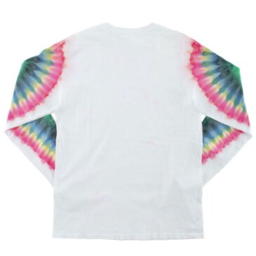 【BACKDROP x DEAD DYE】(バックドロップ別注) TIE DYE L/S TEE / タイダイ染め 長袖 Tシャツ (ホワイト) 渋谷 バックドロップ 渋谷の老舗アメカジショップ the back drop アメカジ メンズ デッドダイ グレートフルデッド