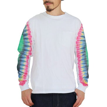 【BACKDROP x DEAD DYE】(バックドロップ別注) TIE DYE L/S TEE / タイダイ染め 長袖 Tシャツ (ホワイト) 渋谷 バックドロップ 渋谷の老舗アメカジショップ the back drop アメカジ メンズ デッドダイ グレートフルデッド