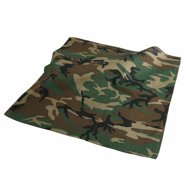 【ROTHCO】(ロスコ) CAMO BANDANA (4141) / カモ柄 バンダナ (ウッドランド カモ) バックドロップ 老舗アメカジショップ the back drop..