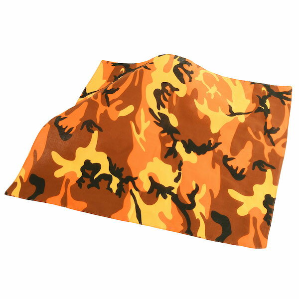 【ROTHCO】(ロスコ) CAMO BANDANA (4162) / カモ柄 バンダナ (サベージ オレンジ カモ) バックドロップ 老舗アメカジショップ the back drop ミリタリー 大判 アウトドア [ネコポス対応]