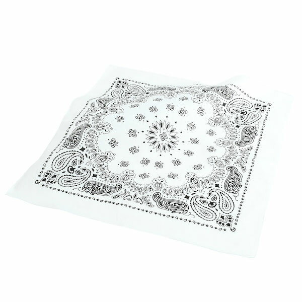 【ROTHCO】(ロスコ) PAISLEY BANDANA (4050) / ペイズリー バンダナ (ホワイト) バックドロップ 老舗アメカジショップ the back drop ミリタリー 大判 アウトドア [ネコポス対応]