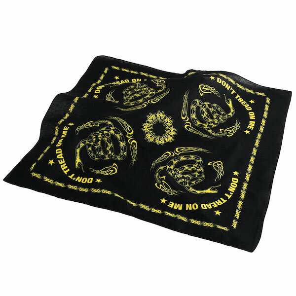 【ROTHCO】 ロスコ DON T TREAD ON ME BANDANA 4032 / バンダナ ブラック バックドロップ 老舗アメカジショップ the back drop ミリタリー 大判 アウトドア [ネコポス対応]