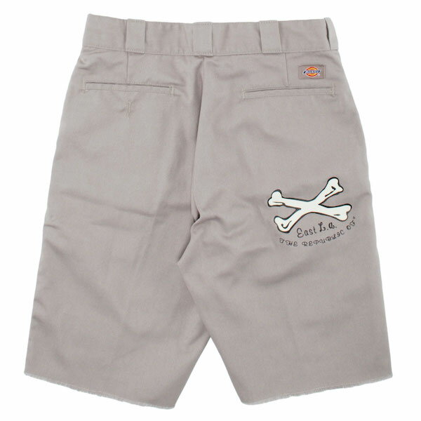 (バックドロップ) DICKIES 874 CROSS BONE SHORTS / クロスボーン ショーツ (シルバー) 渋谷 バックドロップ 渋谷の老舗アメカジショップ the back drop アメカジ カジュアル ディッキーズ ハーフパンツ