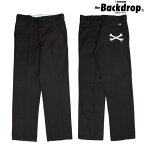 【BACKDROP】(バックドロップ) CROSS BONE WORK PANTS / クロスボーン　ワークパンツ (ブラック) 渋谷アメカジ バックドロップ the backdrop オリジナル メンズ ワークパンツ チノパン クロスボーン