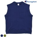 【CHAMPION】(チャンピオン) SWEAT VEST (C5-V001) / スウェット ベスト (パープルネイビー) バックドロップ 老舗アメカジショップ the back drop ドライタッチ ストリート アメリカ製