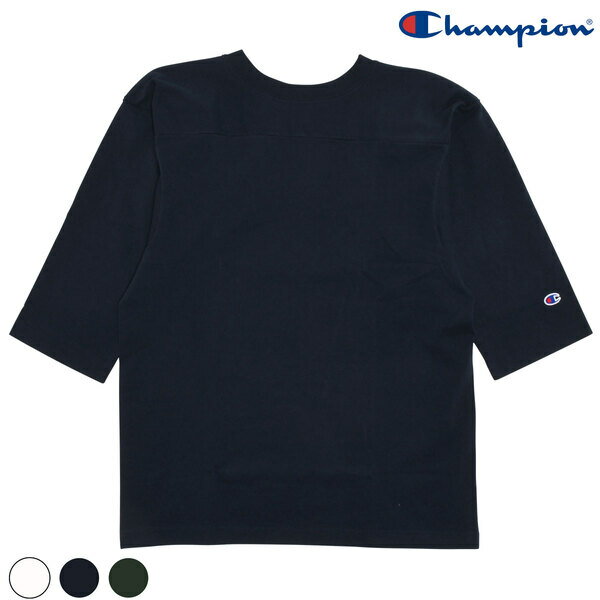 (チャンピオン) T-1011 3/4 SLEEVE FOOTBALL TEE (C5-P405) / 3/4スリーブ フットボール Tシャツ (ネイビー) バックドロップ 老舗アメカジショップ the back drop ドライタッチ ストリート アメリカ製