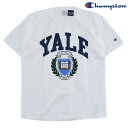 (チャンピオン) T-1011 US TEE YALE / T1011ユーエスTシャツYALE (ホワイト) バックドロップ 老舗アメカジショップ the back drop ドライタッチ USAコットン カレッジ