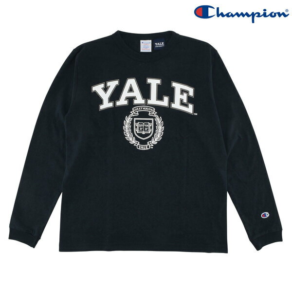 (チャンピオン) T-1011 L/S TEE YALE C5-W402 / T-1011 ロングスリーブTシャツ YALE (ネイビー) バックドロップ 老舗アメカジショップ the back drop ヘビーウェイト ドライタッチ カレッジ