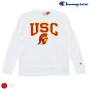 (チャンピオン) T-1011 L/S TEE USC C5-W403 / T-1011 ロングスリーブTシャツ USC (ホワイト) バックドロップ 老舗アメカジショップ the back drop ヘビーウェイト ドライタッチ カレッジ