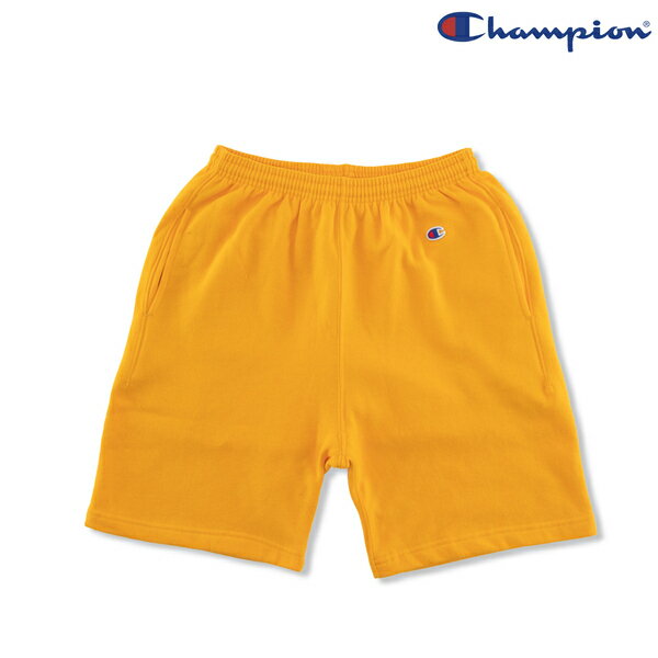 【CHAMPION】(チャンピオン) SWEAT SHORTS / スウェットショーツ (ゴールド) 渋谷アメカジ バックドロップ the backdrop メンズ 裏起毛 USAコットン