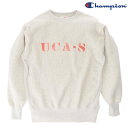 【CHAMPION】(チャンピオン) R/W 2ND PATENT C/N SWEAT / リバースウィーブ(R) 2ndパテントモデル クルーネック スウェットシャツ (シルバーグレー/レッド) 渋谷アメカジ バックドロップ メンズ 脇フラットシーマ仕様 タタキネーム トレーナー