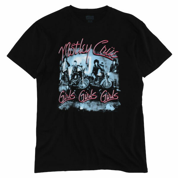 楽天アメカジのバックドロップbackdrop【BAND GOODS】（バンドグッズ） MOTLEY CRUE GIRLS GIRLS GIRLS TEE / モトリークルー ガールズガールズガールズ Tシャツ （ブラック） バックドロップ 老舗アメカジショップ the back drop メンズ HIPHOP RAP ROCK ARTIST [ネコポス対応]